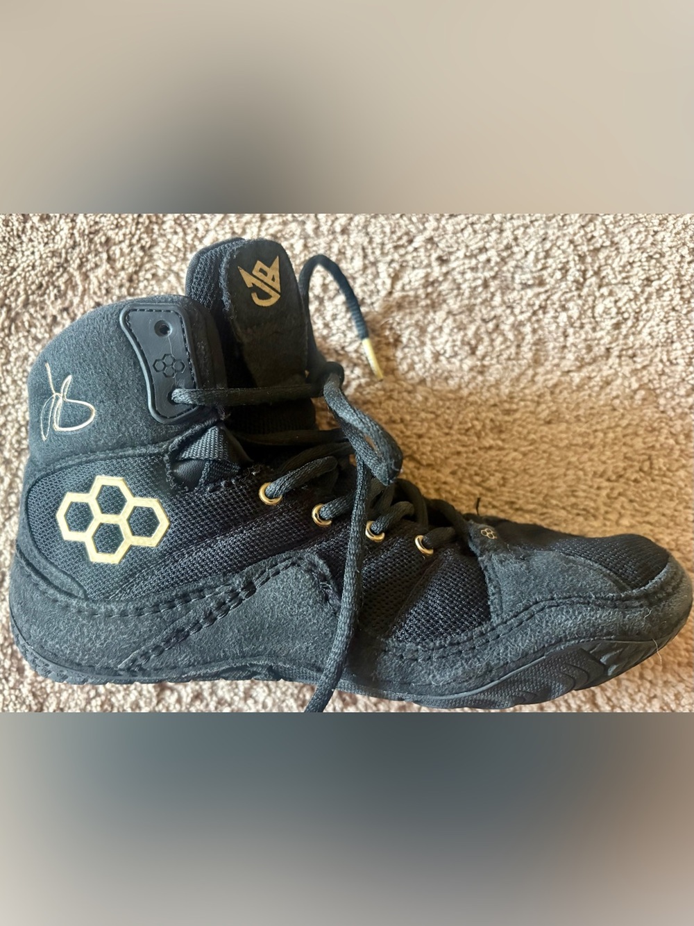 Rudis Wrestling shoes with Gold Accents